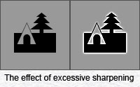 The halos that result from excessive sharpening